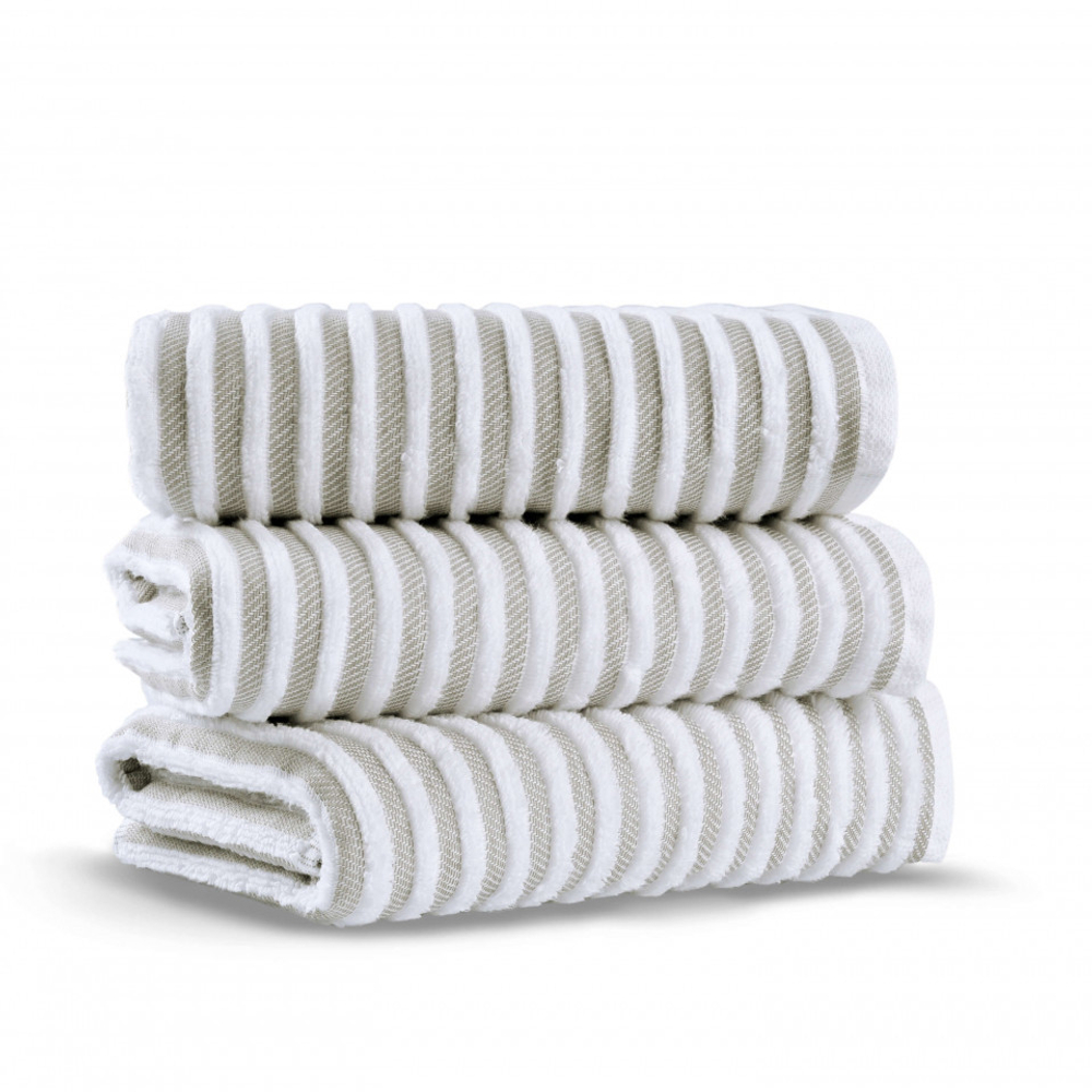 Полотенце 100x180 L'appartement Terry Stripe white/warm grey белый/дым