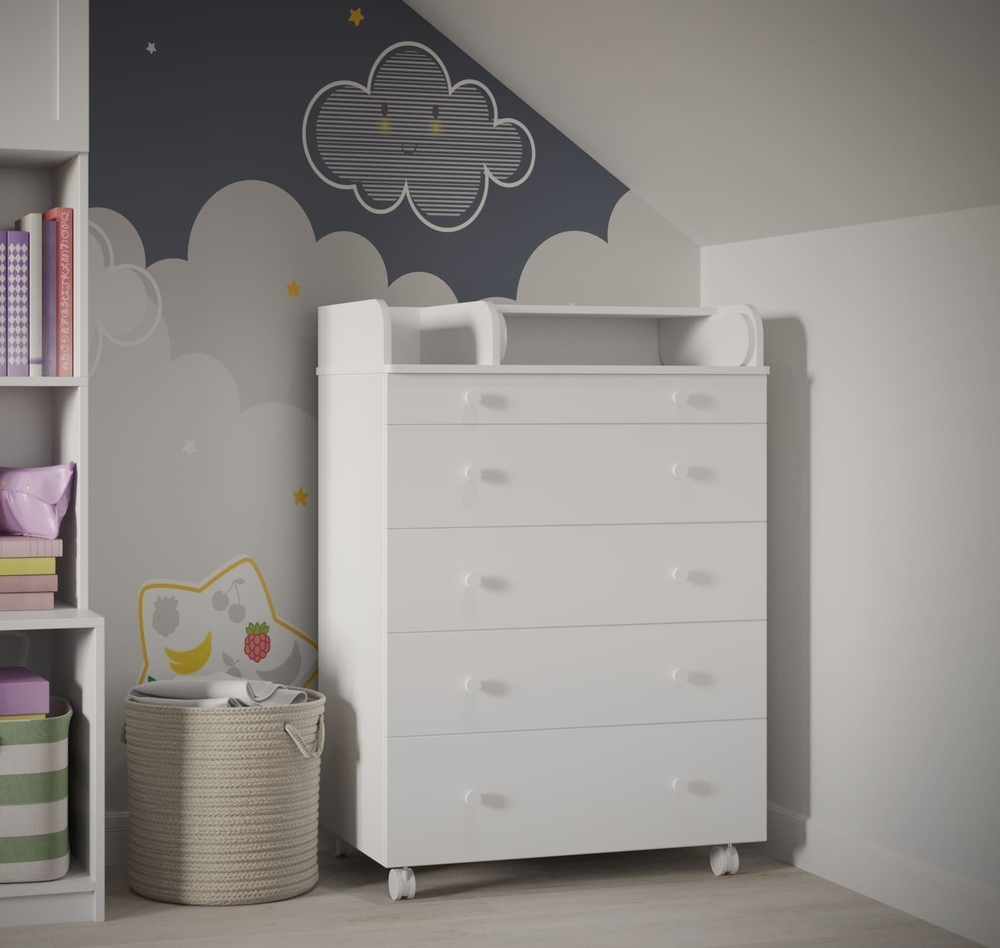 Комод OSKAR V 800/5 цвет белый