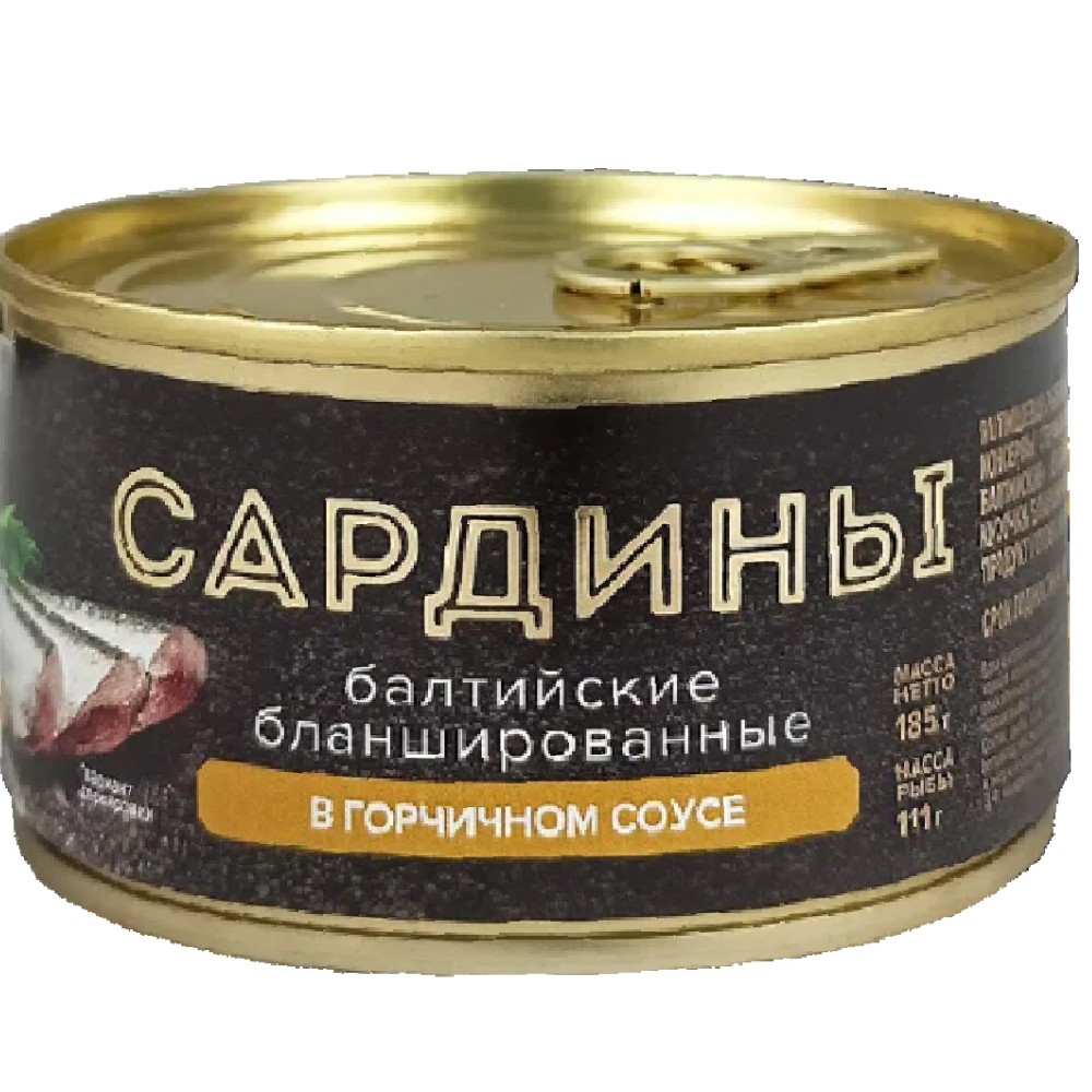 Сардины Балтийские За Родину в горчичном соусе 185 гр