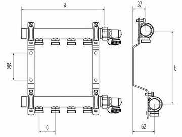 Коллектор Rehau HLV 11 контуров для систем радиаторного отопления (арт. 11102171001)
