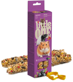 Литтл Уан Палочки для хомяков, крыс, мышей и песчанок с ягодами 2х60гр.