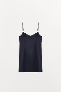 ZARA АТЛАСНОЕ МИНИ-ПЛАТЬЕ, МОРСКОЙ ЯРКО-СИНИЙ