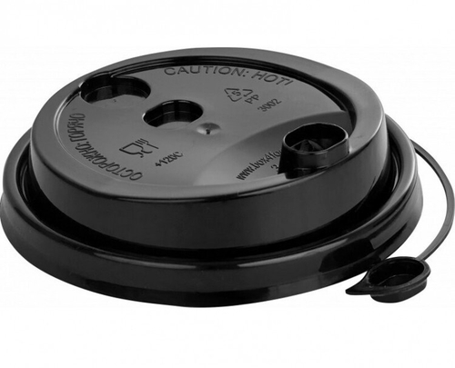 Крышка с питейником закрыв носик d-90 (1000шт) Черная (ВЗЛП)