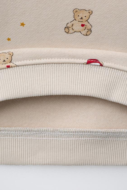 ZARA КОМПЛЕКТ ИЗ ТОЛСТОВКИ И БРЮК-ДЖОГГЕРОВ С МЕДВЕЖАТАМИ, ЭКРЮ