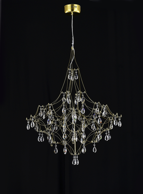 Подвесная люстра светодиодная с пультом и хрустальными подвесками Asfour MyFar Allegria MR2643-66P-50AD