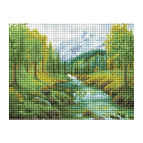 Almaz qaşlarla mozaika \ Алмазная мозаика \ Diamond painting Алмазная мозаика ТРИ СОВЫ "Горная река", 40*50см, холст на деревянном подрамнике, картонная коробка
