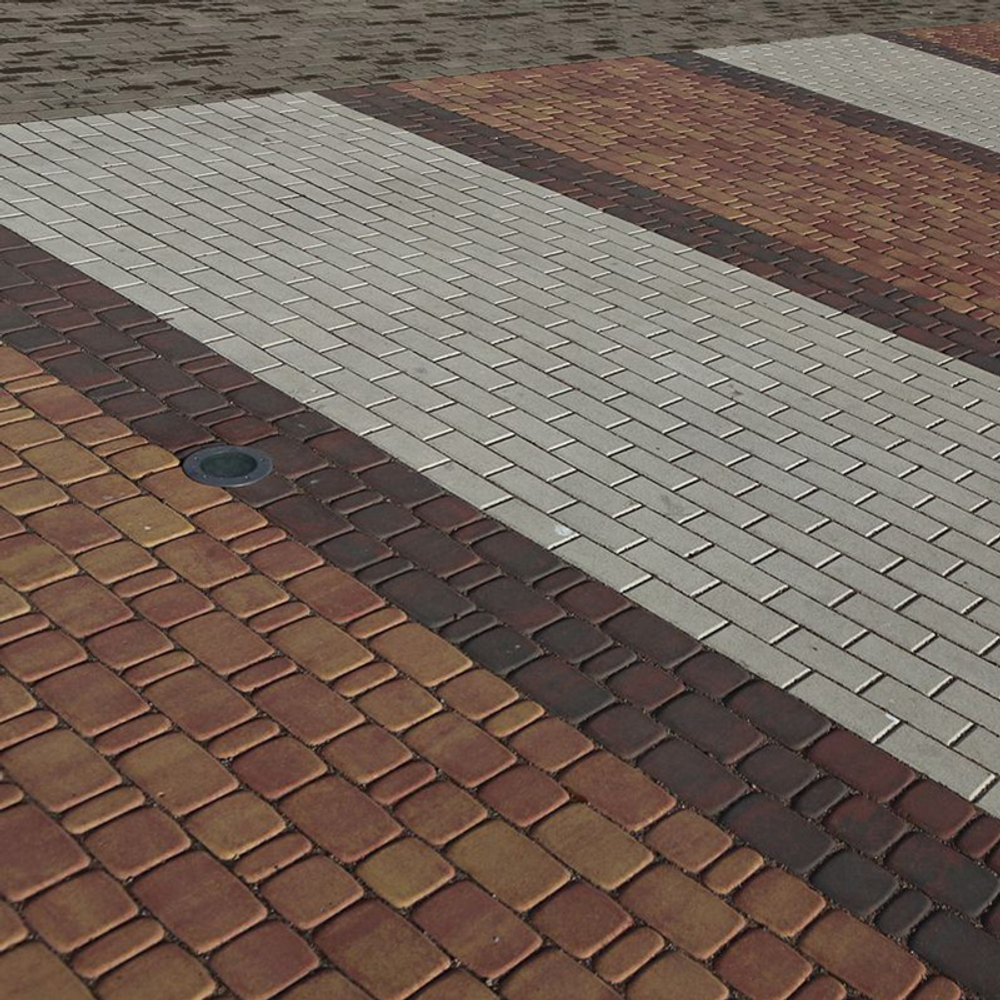 Тротуарная плитка КЛАССИКО - Листопад гладкий Клинкер, комплект из 3 видов плит