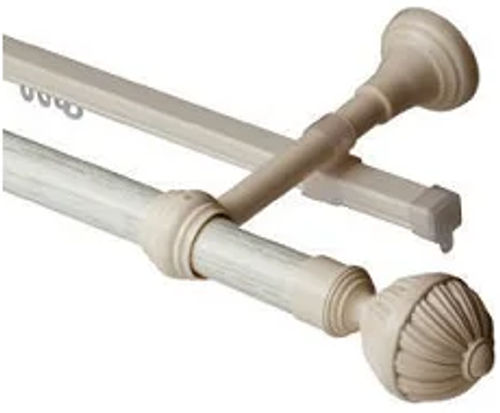 Карниз круглый 2-х рядный Металл Византия "Волшебная палочка" д28мм, 1,6м Крем