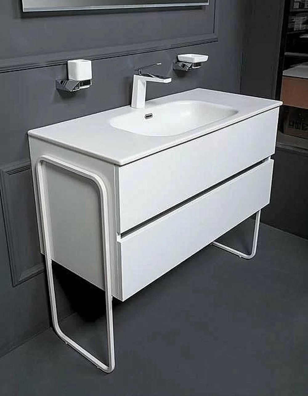 Тумба с раковиной Armadi Art Vallessi 100 белая