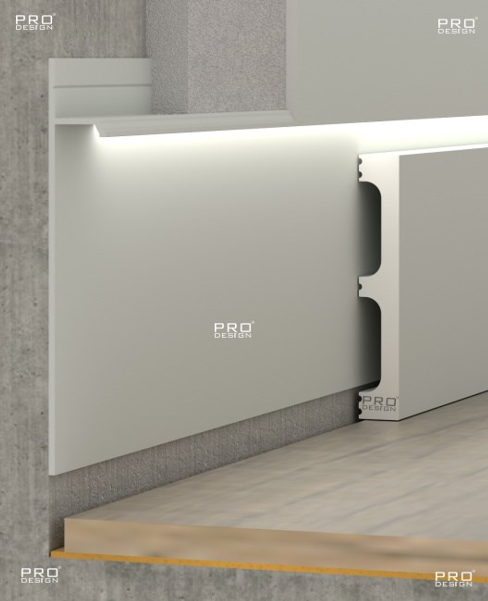 Скрытый плинтус Pro Design 323A анодированный 2700мм