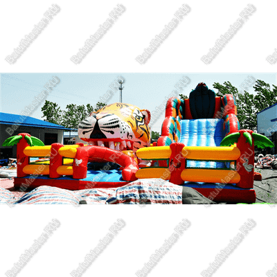 Большая надувная горка "Кобра эконом с роботом", 12*11*7 м