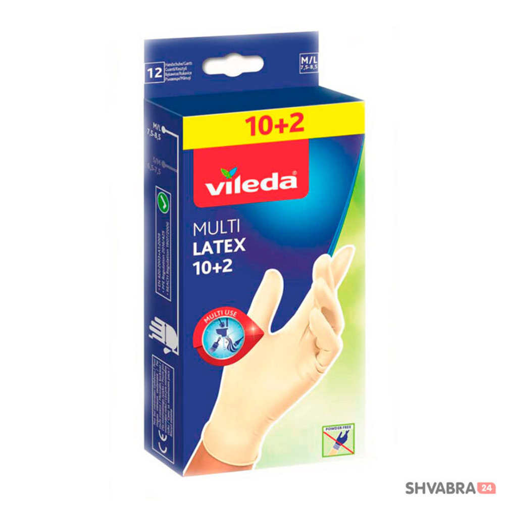 Перчатки Vileda Мульти Латекс M\L 10+2.