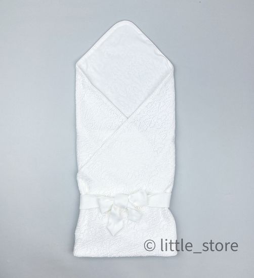 Плед-конверт с поясом "Белый ажур"