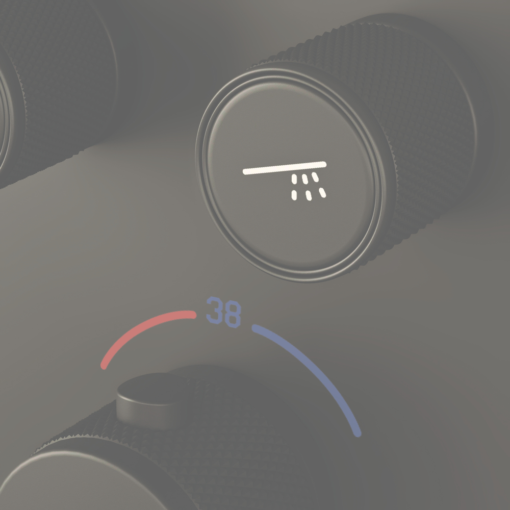 Душевой комплект Sancos Space встраиваемый c термостатическим смесителем, цвет черный матовый , арт. SC3006MB