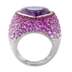 Кольцо с Аметистом, Рубинами, Розовыми Сапфирами и Бриллиантами, R0040-3/25