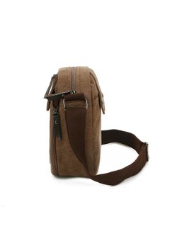 Сумка мужская через плечо, коричневая, размеры 22х19х8см (35350770299)