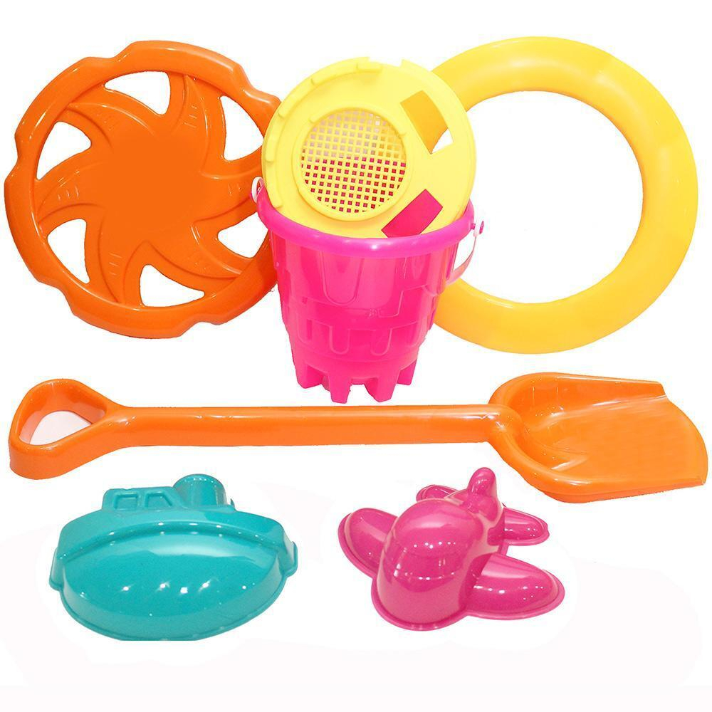 Набор для песка летний №3 ведро+сито+кольцо+звезда+2формочки+лопата