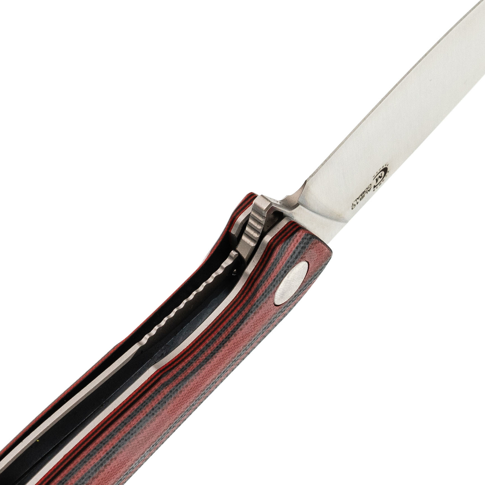 Нож складной Кузница Семина "Амур" (техно), сталь AUS-10 рукоять G10 черно-красная