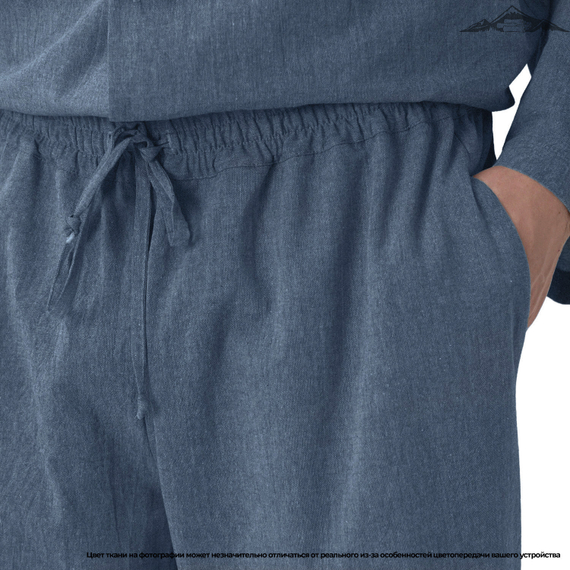 Вареный (стираный) хлопок, цв.Джинс меланж