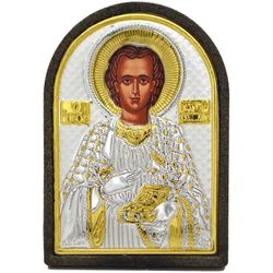 Святой Пантелеймон. Серебряная настольная икона