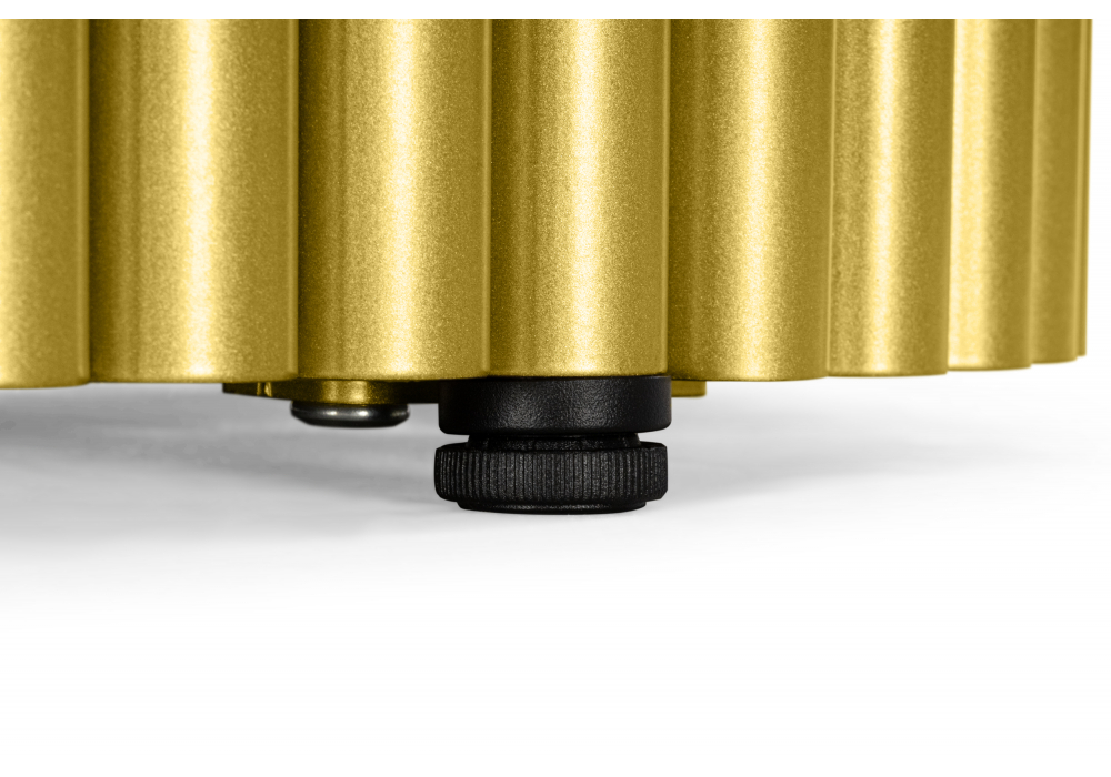 Стол деревянный Woodville Барон О 180 х 90 белая пленка шагрень, золотые ноги