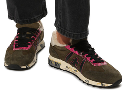 Premiata Lucy-D Хаки с розовым с мехом