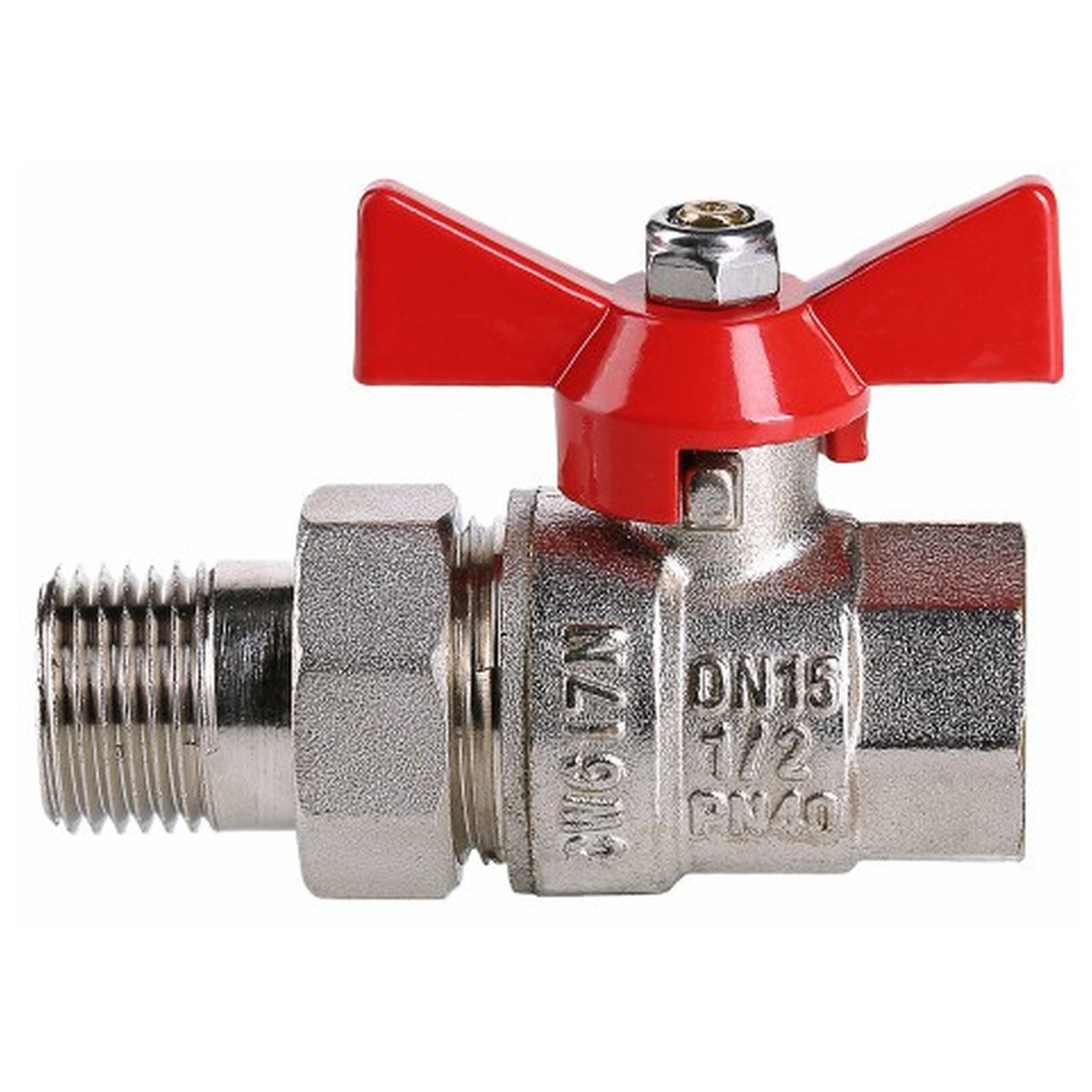 Кран шар. Valtec VT.227.N.04 BASE ВН 1/2" с американкой бабочка