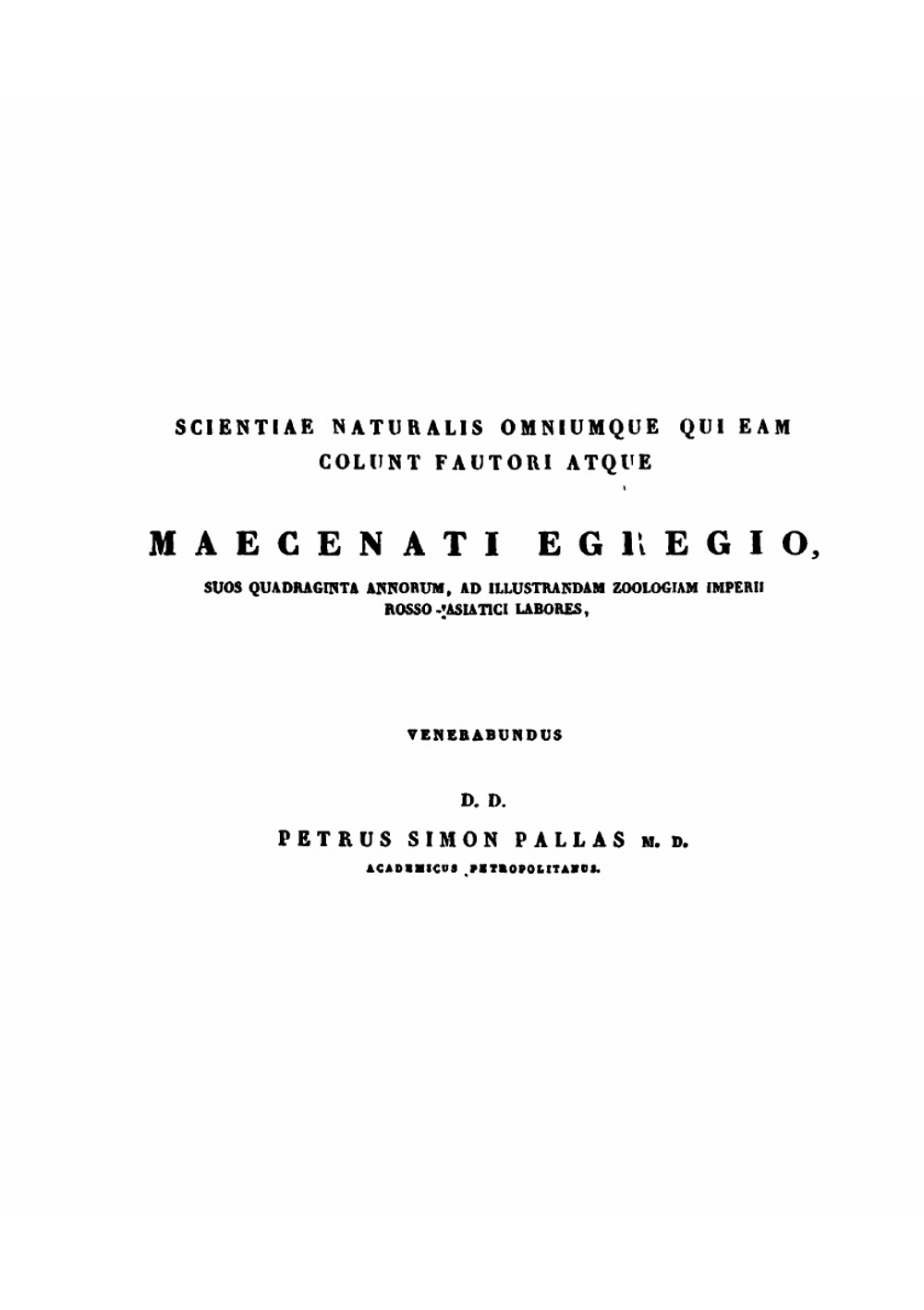 Zoographia Rosso-Asiatica, Sistens Omnium Animalium in Extenso Imperio Rossico, Et Adjacentibus Maribus Observatorum Recensionem, Domicilia, Mores Et . Atque Icones Plurimorum (Latin Edition). Vol. 1 | Peter Simon Pallas