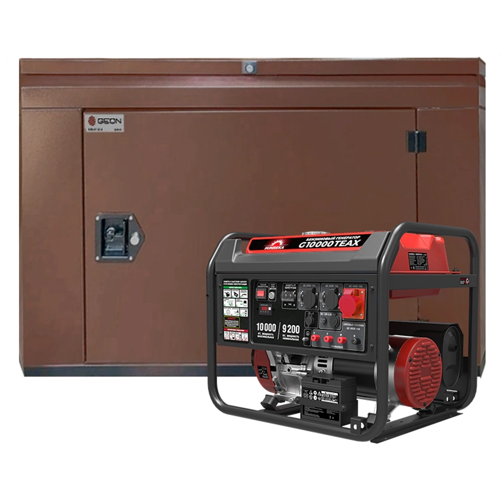 Генератор бензиновый SUNREKA G10000TEAX с кожухом Geon 1400SS RAL 8017