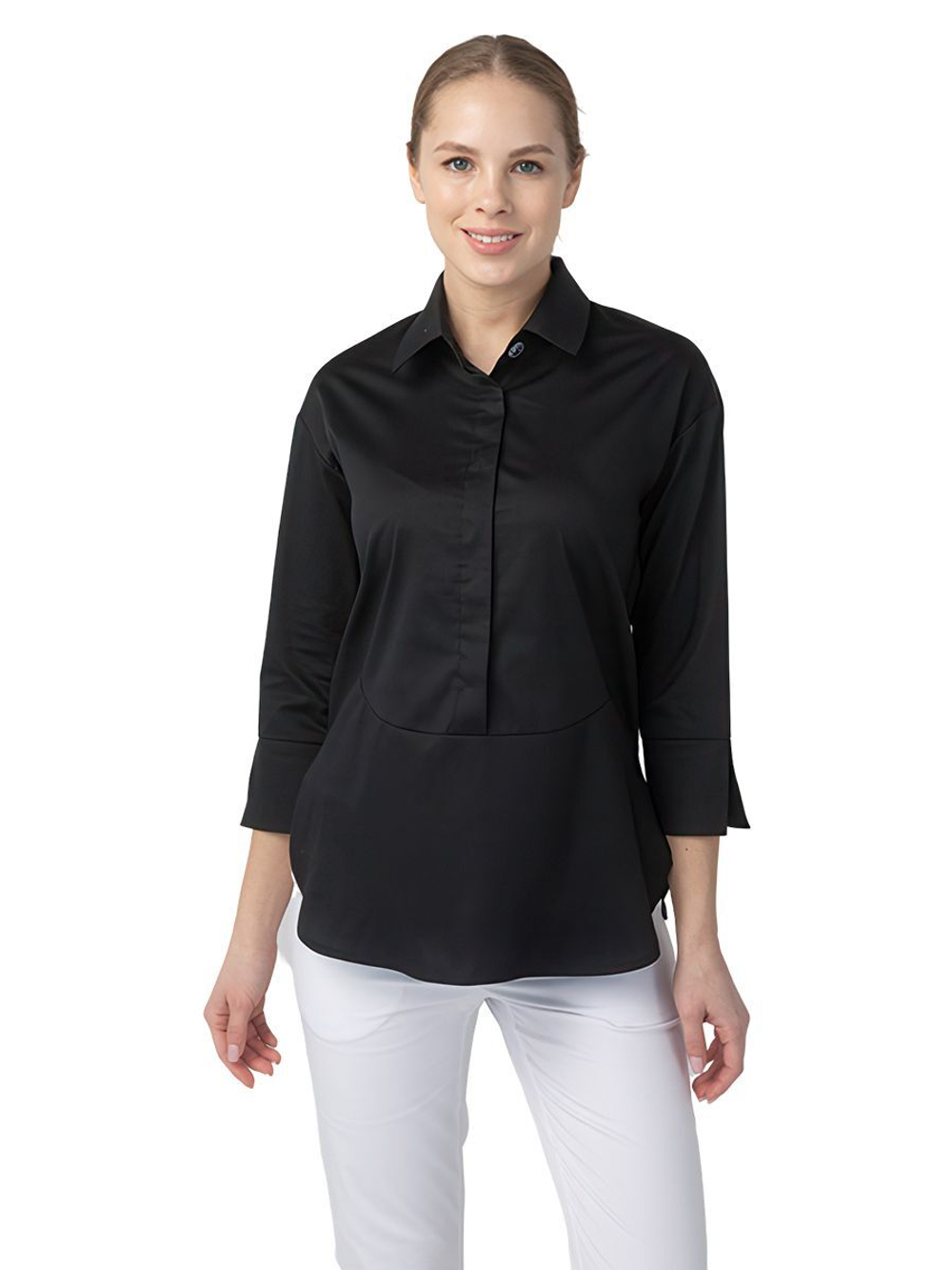 Рубашка медицинская женская Dr. Nice DRN405, черный, 50