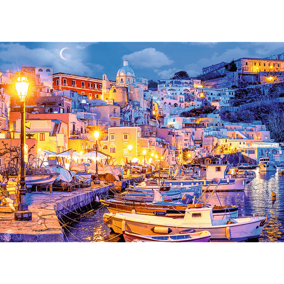 Pazl / Пазлы / Puzzles - "1000" - Procida island by night, Italy