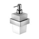 Steinberg Серия 460 Держатель с дозатором для жидкого мыла, белое сатин. стекло, хром 460 8001