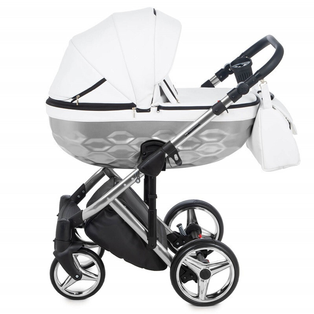 Детская коляска Adamex Chantal Star Collection 2 в 1 STAR105 белый+серебряный