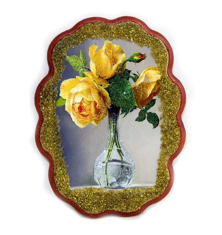 Ажурное панно№2 " Желтые розы" размер 25-19-1см 250гр.