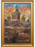 Картина маслом "Исаакий. Крыши" Парм