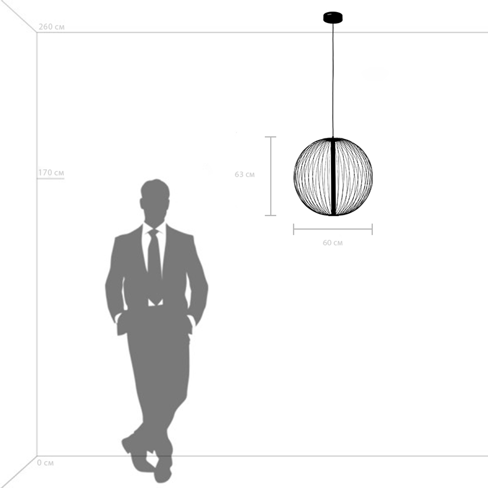 734067 Люстра SOLE 23W LED 1856LM 120G ЧЕРНЫЙ МАТОВЫЙ 3000K