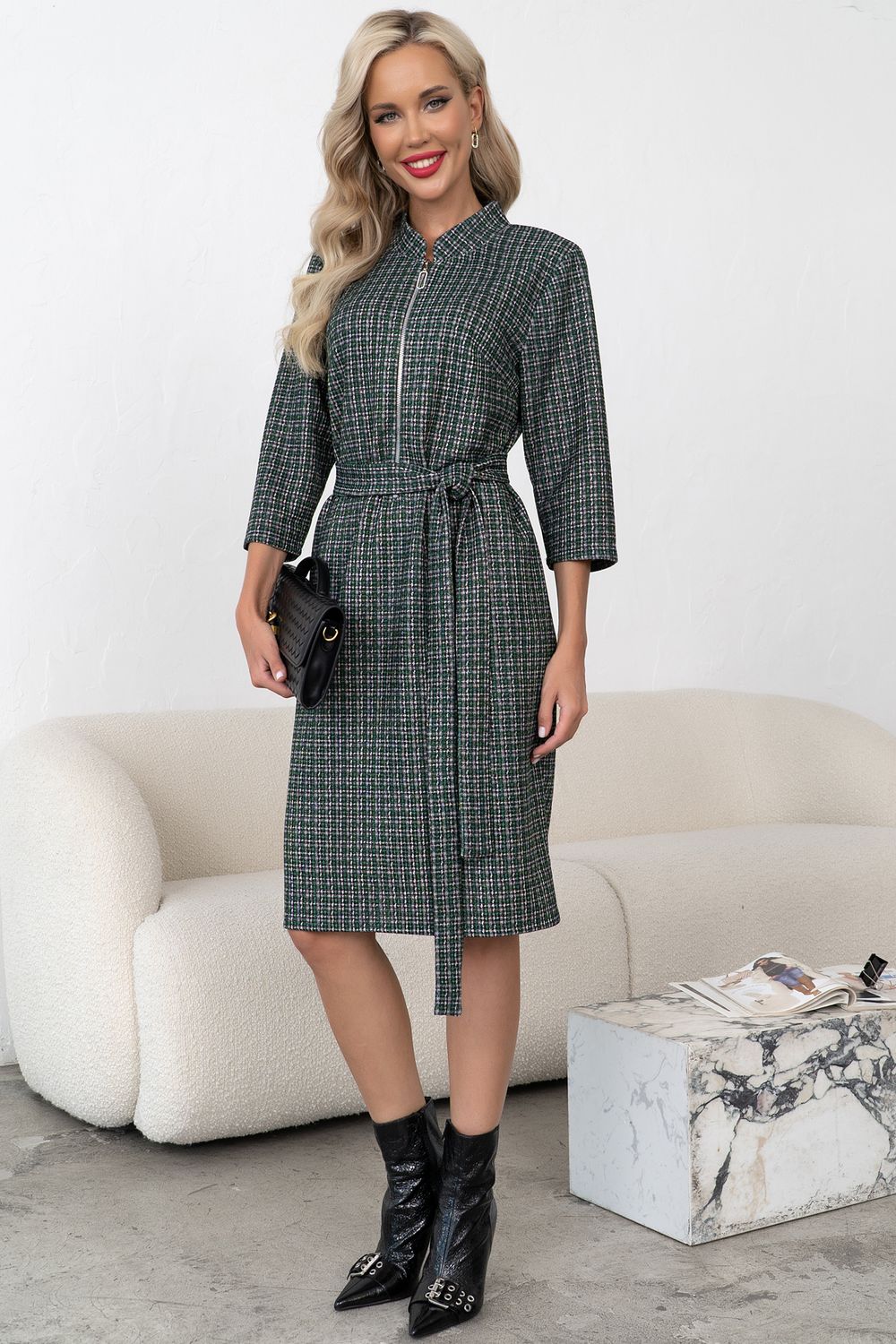 Платье Милана (зеленый/серый) Р11-1248 Nikol