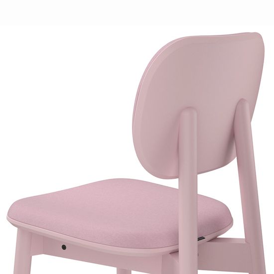 Стул с обивкой saga, рогожка, розовый