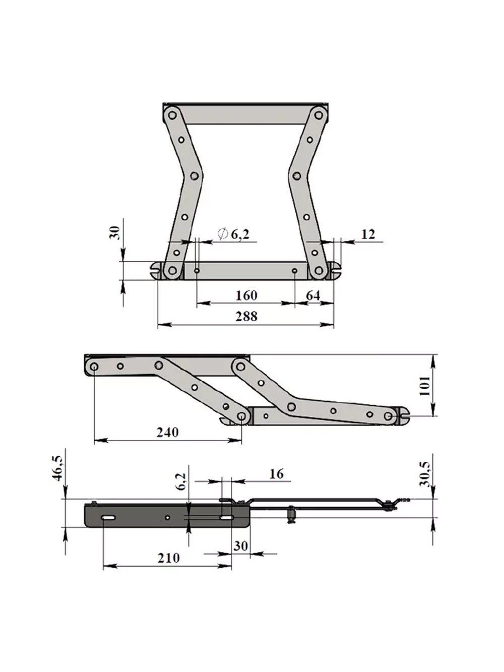 Механизм для дивана Тик-так 402 усиленный, комплект