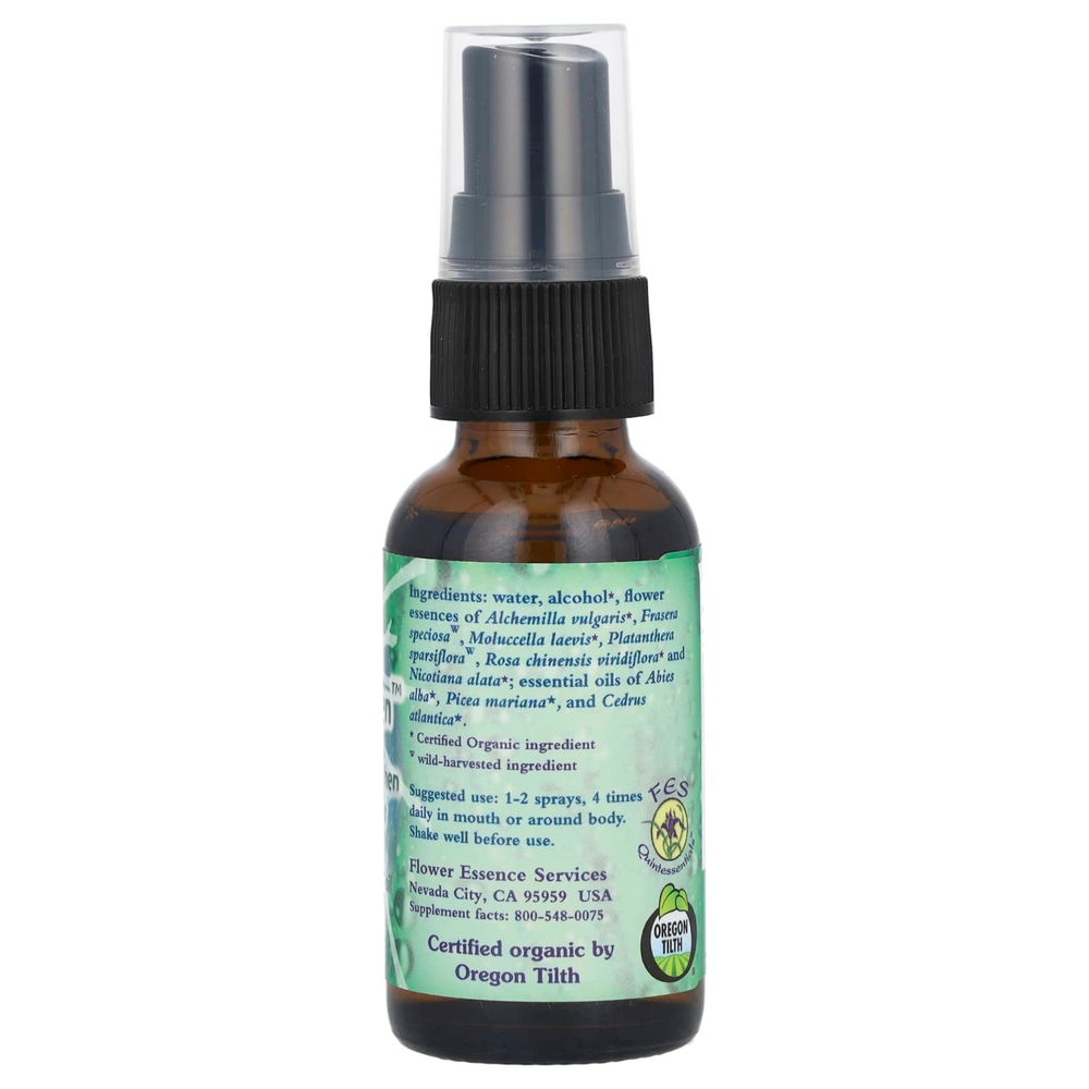 Flower Essence Services, цветочная эссенция и эфирное масло, заземляющая зелень, 30 мл (1 жидк. унция)