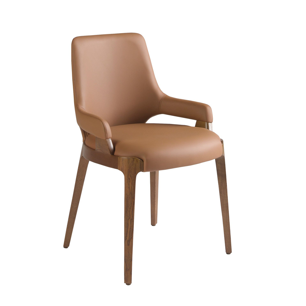 Стул Angel Cerda 4136/CH20029 с обивкой из коричневой экокожи