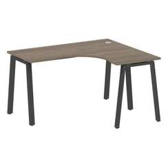 Metal System Стол криволинейный правый на А-образном м/к БА.СА-3 (R) Вяз Благородный/Металл Антрацит