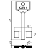 Заготовка сувальдного ключа 10034 KUR1D