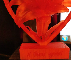 Лилия красная в сердце - 3D фигурка подарок для женской половины на все случаи жизни