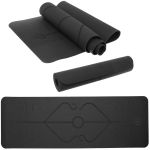 Коврик для йоги 6 мм 183*61 см «Шамбола» с лазерной гравировкой (ТРЕ), черный