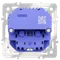 Механизм розетки с заземлением и защитными шторками 16А, с USB A+C, S70