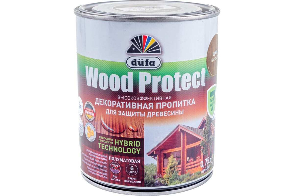 Пропитка декоративная для защиты древесины Dufa Wood Protect орех