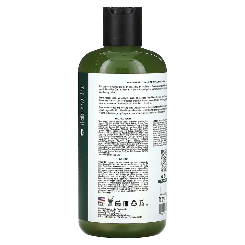 Petal Fresh, шампунь для придания объема, розмарин и мята, 475 мл (16 жидк. унций)