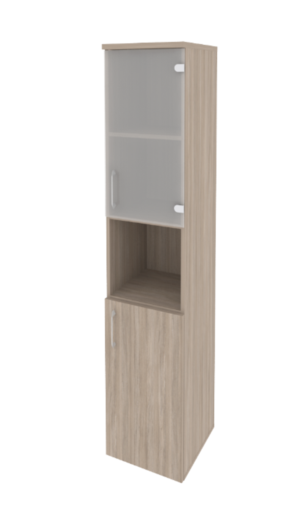 Шкаф-пенал с 2 комплектами дверей, стеклом и нишей Onix