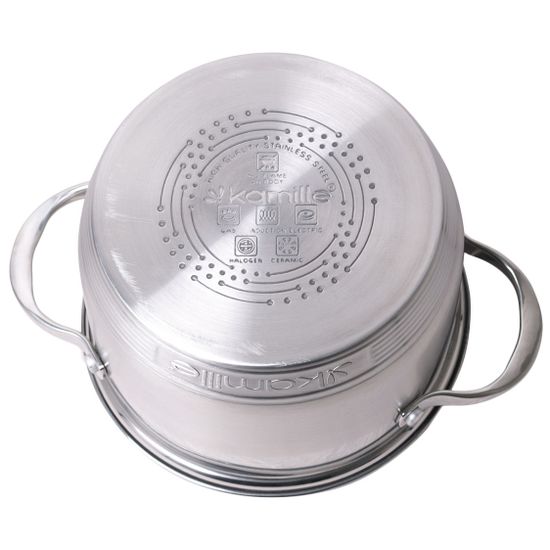 Кастрюля 2,9 л. из нержавеющей стали с крышкой Kamille KM 4718S с 7-слойным дном